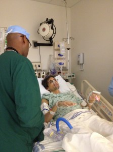 I explain my situation to the pain management doctors while they think about items they need to pick up at the supermarket.