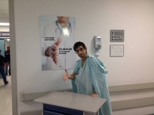 Hamming it up during my stroll around "the block."